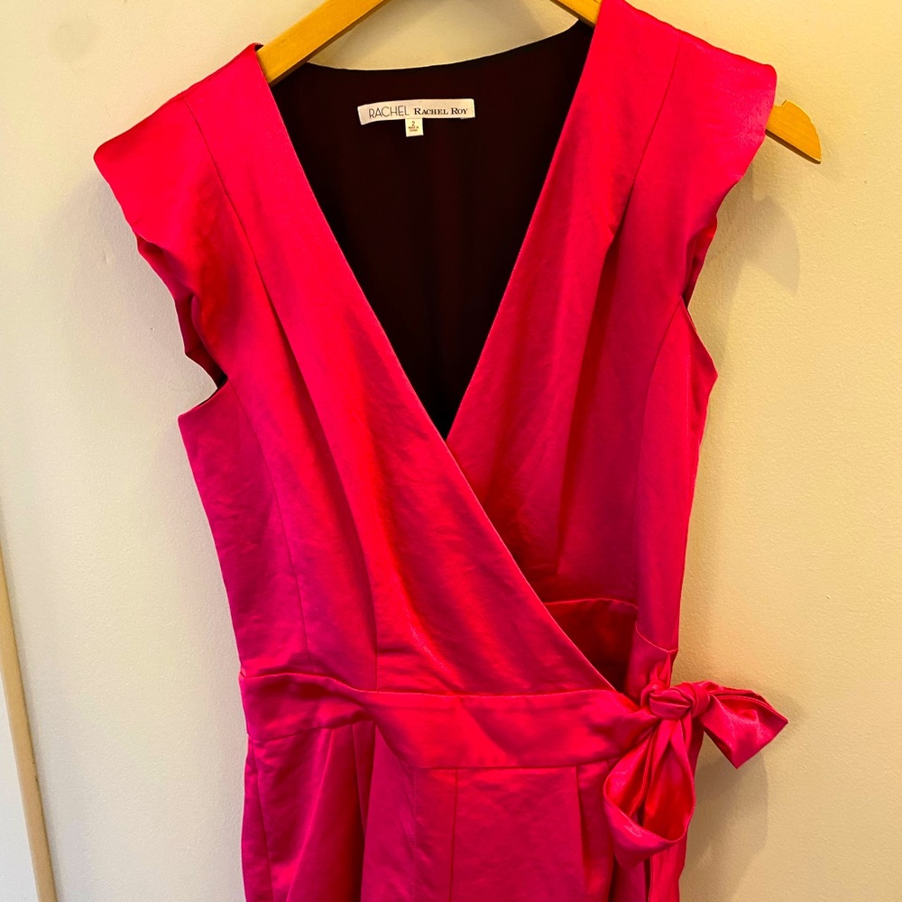 Vibrant Hot Pink Silky Romper